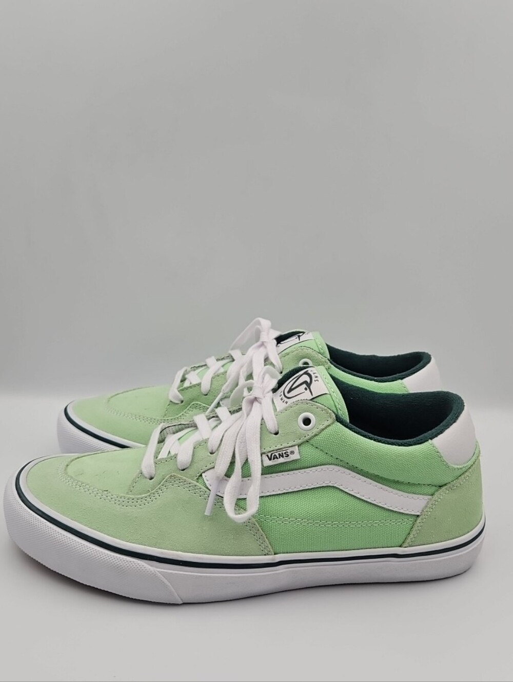 Vans Low Top Sneakers in Mint Green with White Stripe